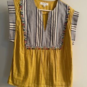 THML Mustard and Navy Striped Blouse